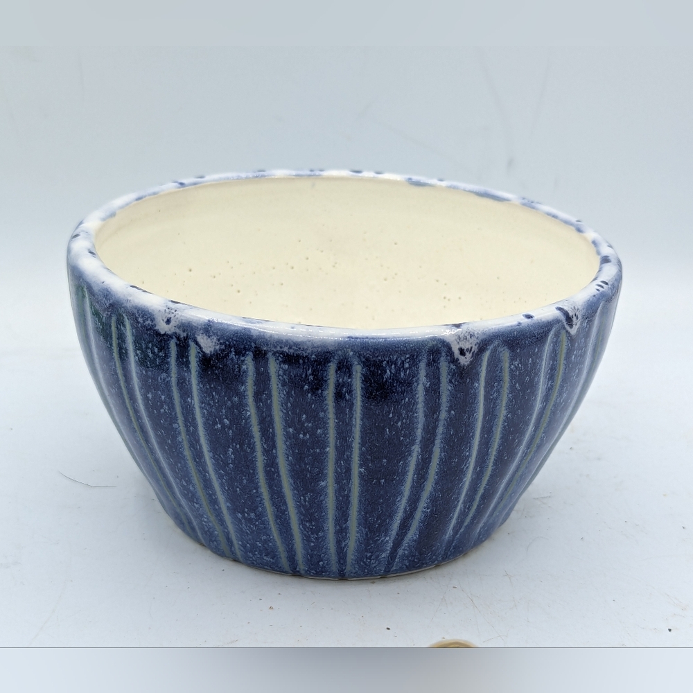 Deep Cobalt Blue Boho Hand Made NC Pottery Bowl
